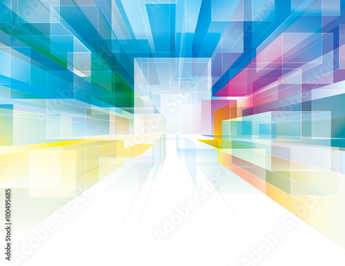 Abstract polygonal cubes background suitable for interior or architecture.