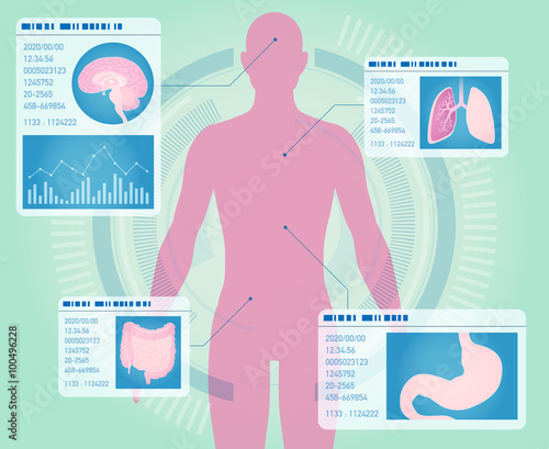 naizo029human body and info graphics, abstract interface, vector illustration