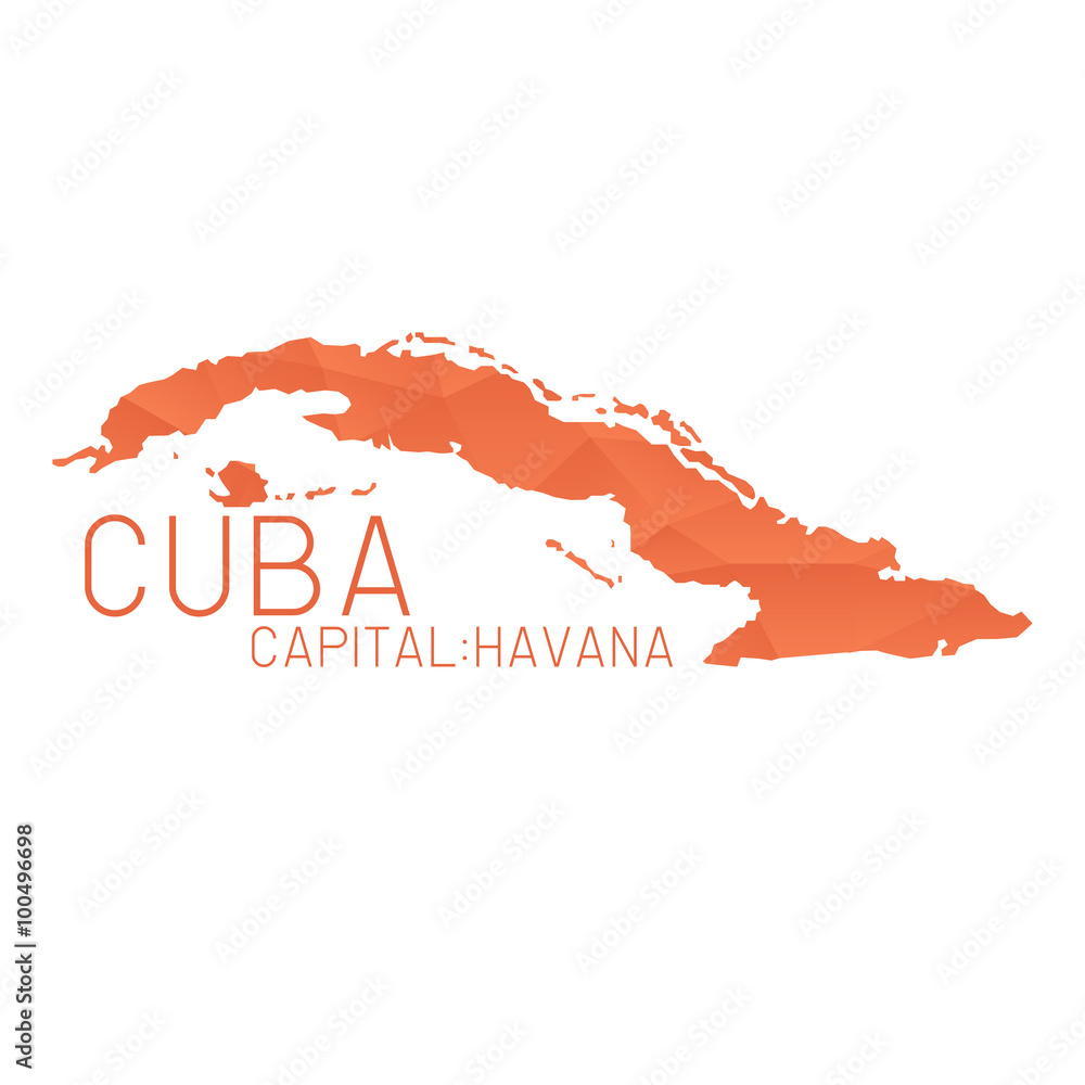 Cuba map geometric background texture