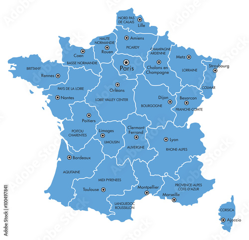 Simple Map of France