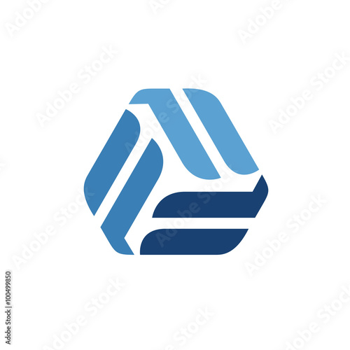 Triangle abstract infinity loop vector logo.