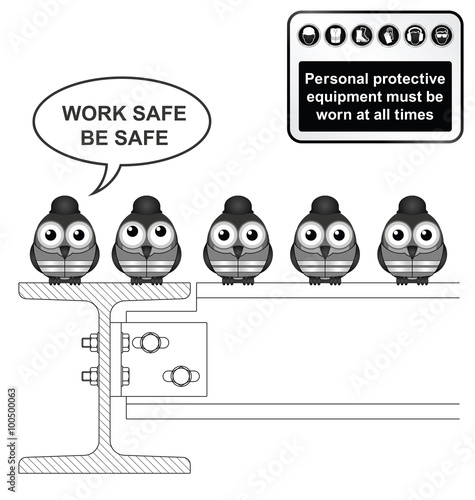 Construction industry work safe be safe message 