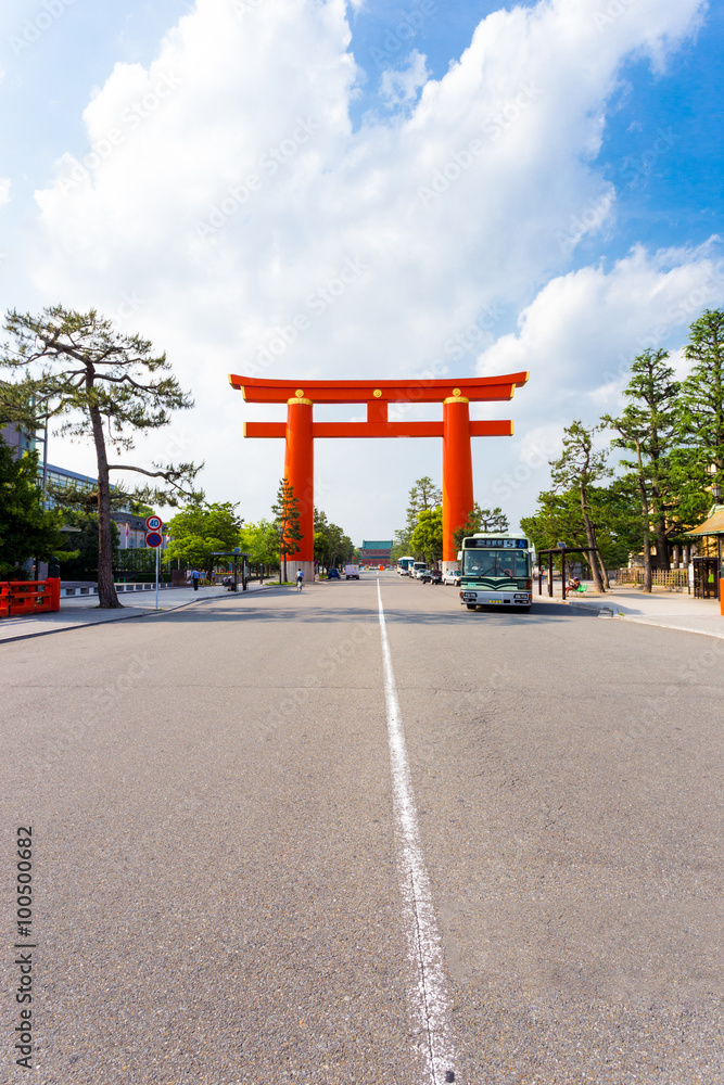 Heian Shrine Torii Gate Jingu-Michi Street Kyoto