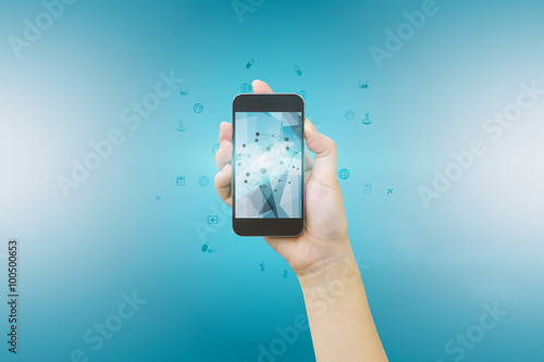 Quadro su tela Social media,social network concept.