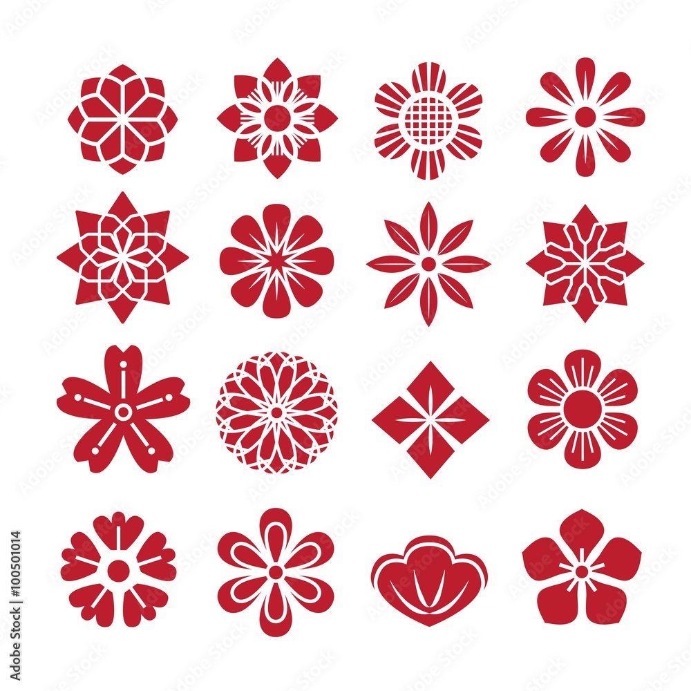 Flowers ornament icon,vector set Flowers ornament icon,vector set