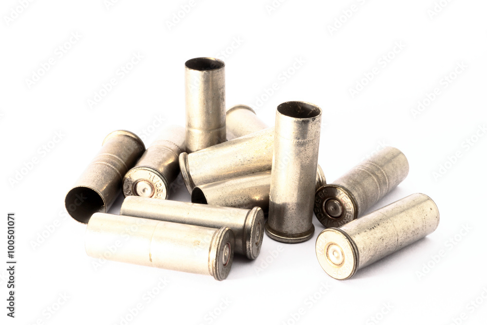 .38 special shell casings isolated on white background .38 special shell casings isolated on white background