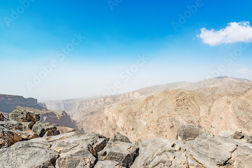 Jabal Akhdar in Al Hajar Mountains, Oman. This place is 2,000 meters above sea level.