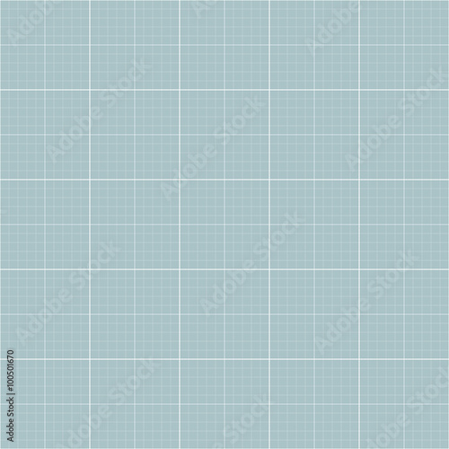 Geometric white grid with blue background. Seamless fine abstract pattern