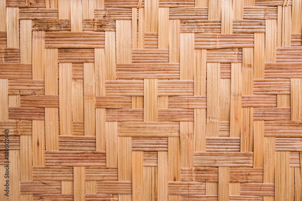 Naklejka premium Wall of plaited bamboo strips