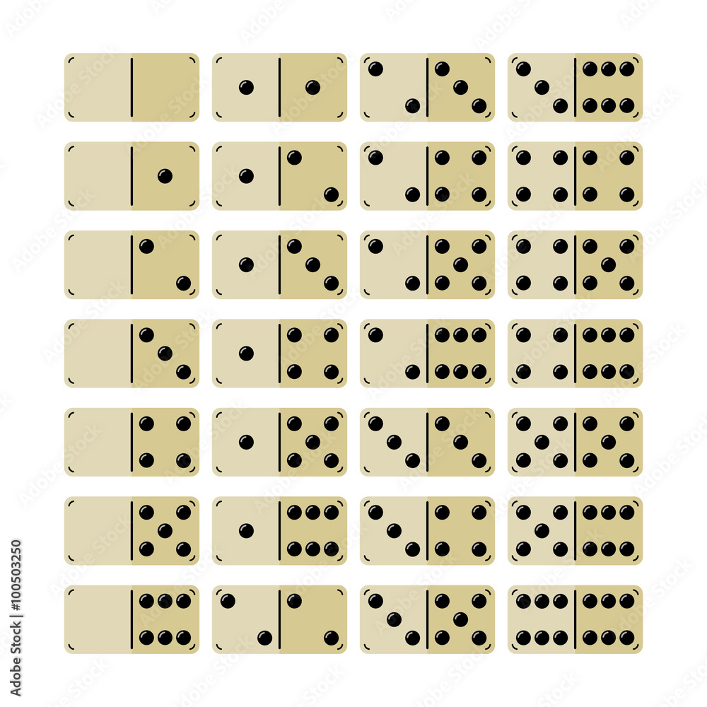 Set of Domino, Icons, Objects, Symbols for Games Stock Vector | Adobe Stock