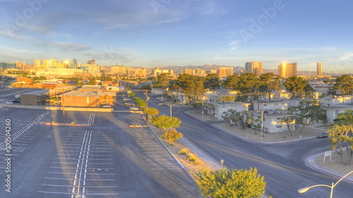 Panning, timelapse from a parking lots to the University of Nevada. photo