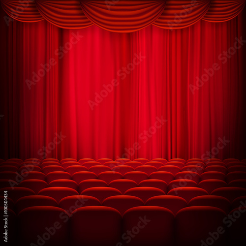 Red curtain template. EPS 10