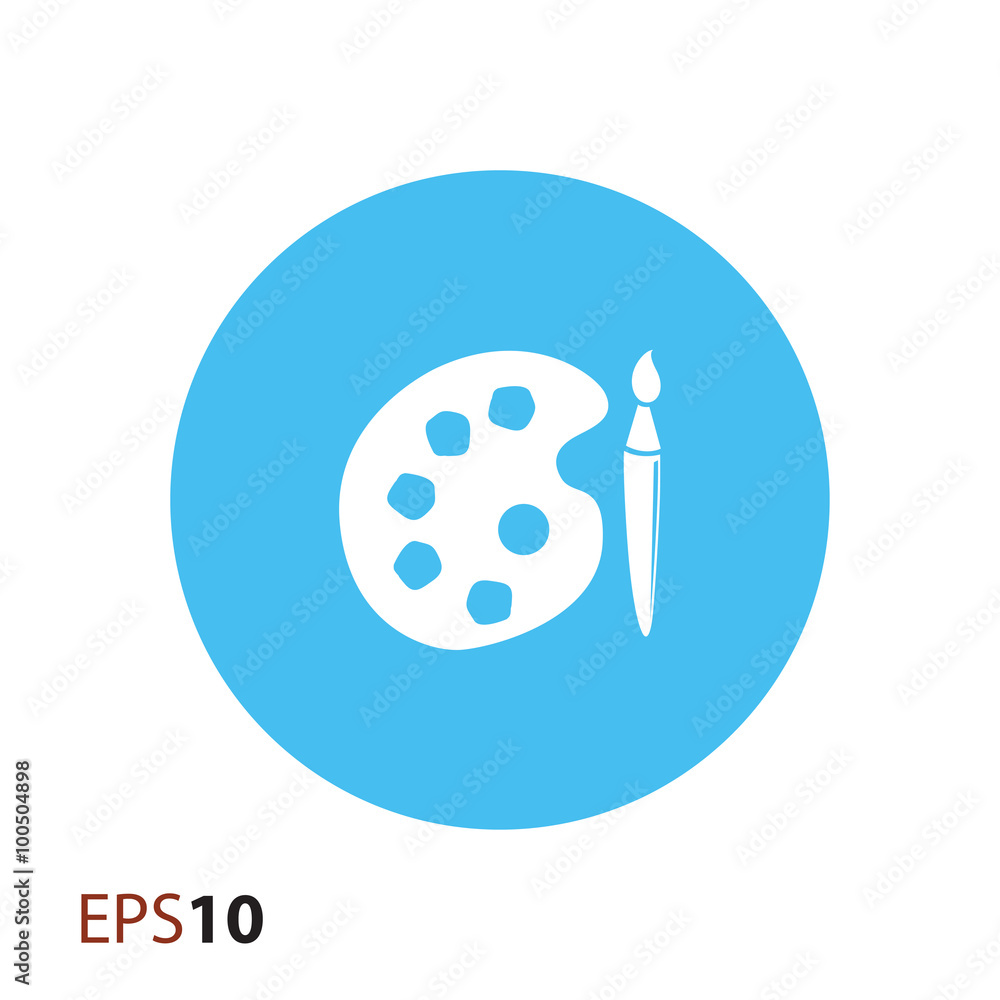 Palette and brush vector icon for web and mobile Palette and brush vector icon for web and mobile