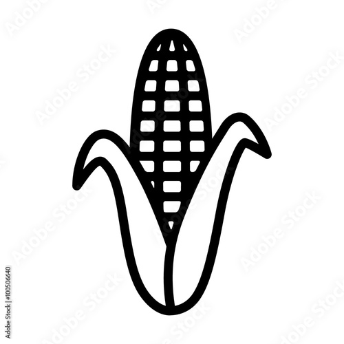Ear of corn / maize line art icon for food apps and websites