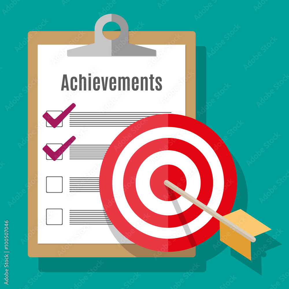 Vector goal achievement concept in flat style