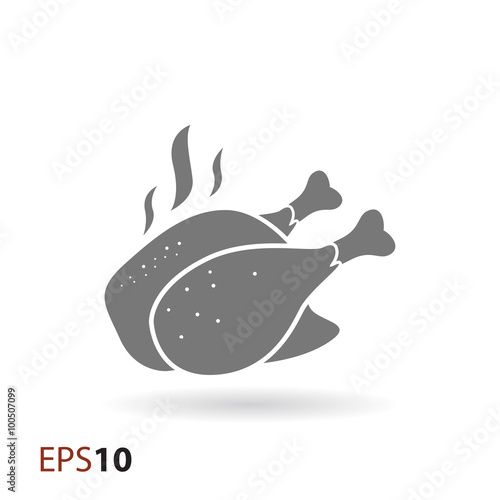 Grill chicken icon for web and mobile