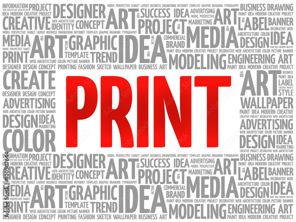 PRINT word cloud, creative business concept background PRINT word cloud, creative business concept background