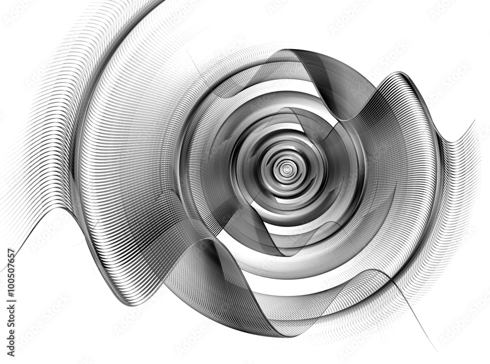 Fototapeta premium Abstract fractal circle, sphere with waves.
