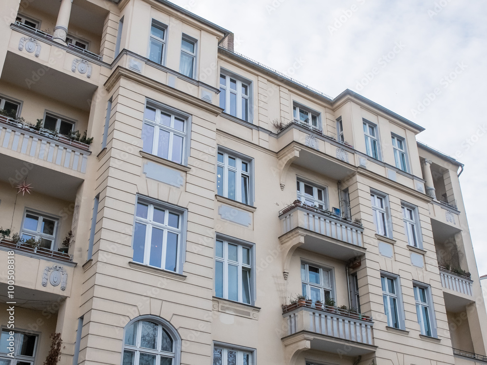 Modern Apartment Building with Balconies