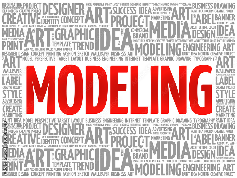 MODELING word cloud, creative business concept background MODELING word cloud, creative business concept background