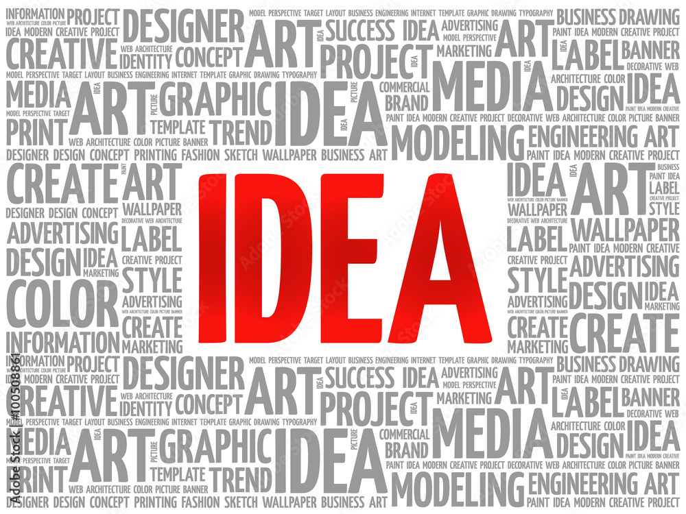 IDEA word cloud, creative business concept background IDEA word cloud, creative business concept background