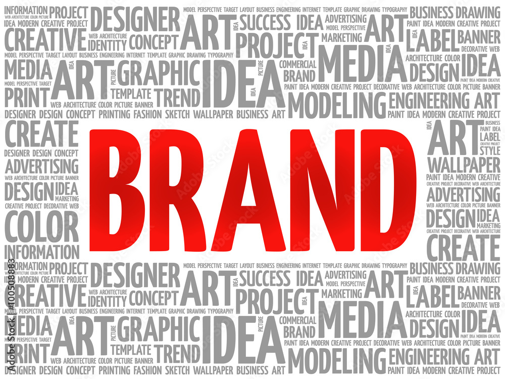 BRAND word cloud, creative business concept background