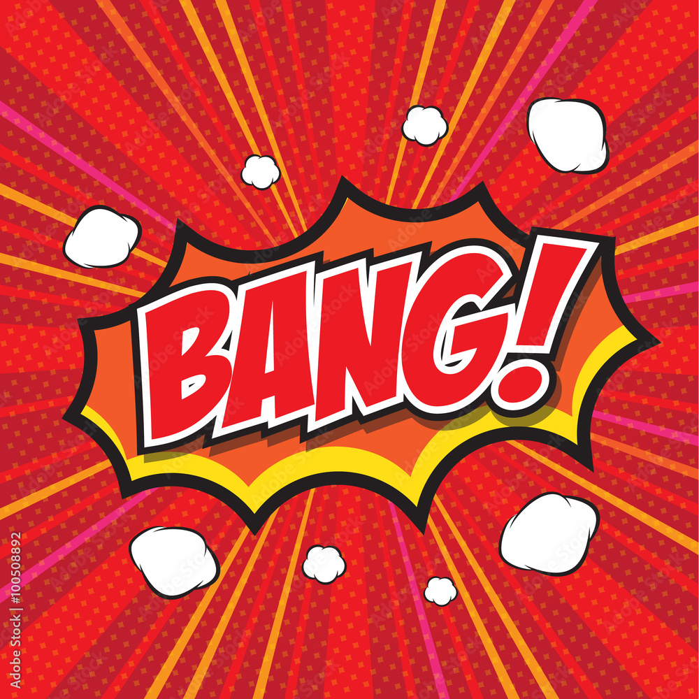 BANG! wording sound effect set design for comic background, comic strip