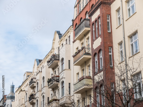 Fototapeta Naklejka Na Ścianę i Meble -  Urban Apartment Building Facades with Balconies