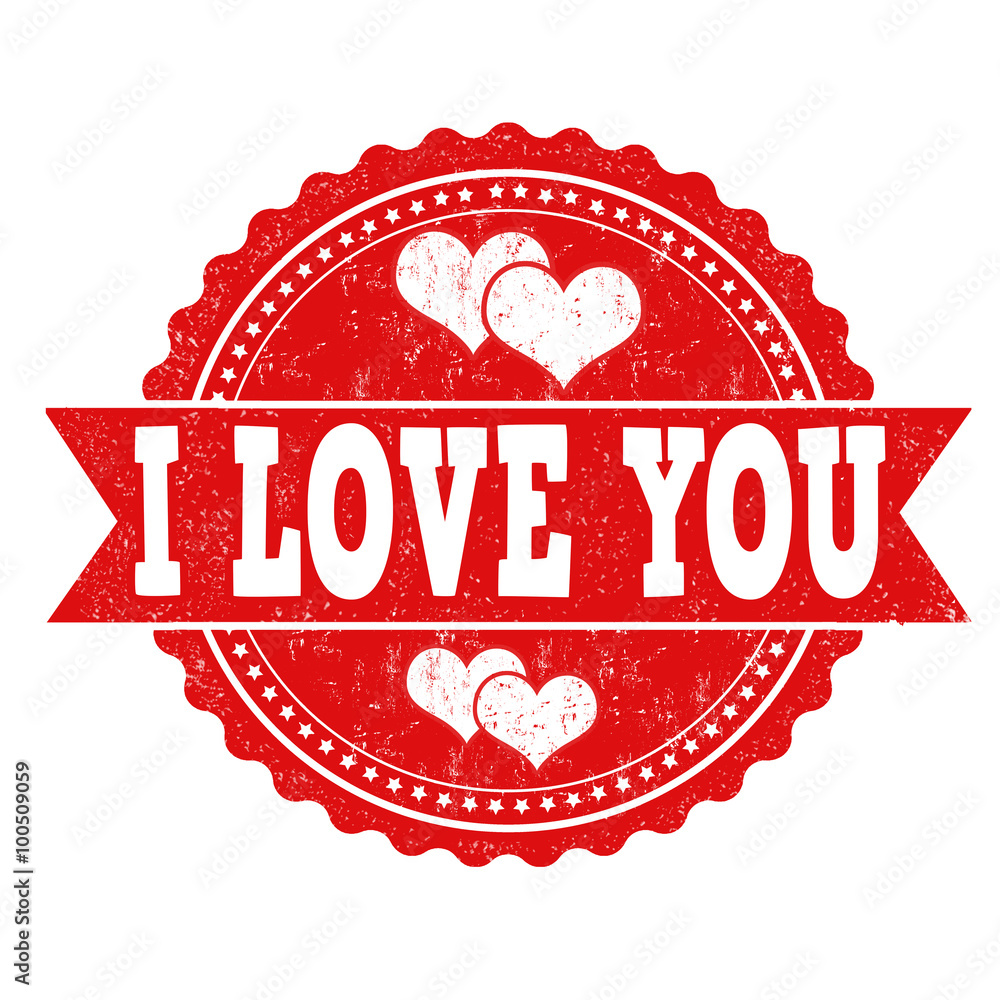 Obraz premium I love you stamp