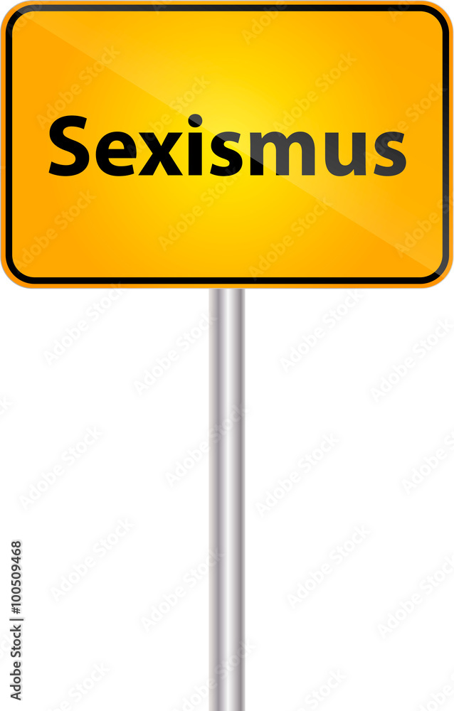 Deutsche Ortstafel mit Text Bezeichung Sexismus Vektor Illustration Deutsche Ortstafel mit Text Bezeichung Sexismus Vektor Illustration