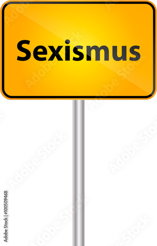 Deutsche Ortstafel mit Text Bezeichung Sexismus Vektor Illustration