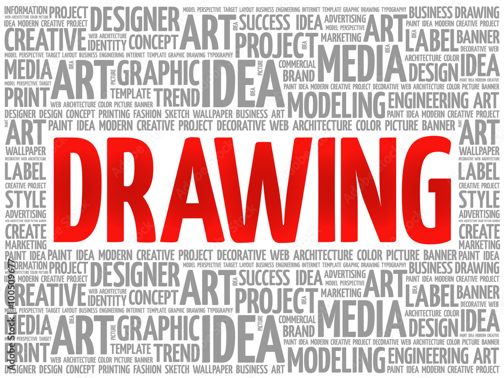 DRAWING word cloud, creative business concept background DRAWING word cloud, creative business concept background