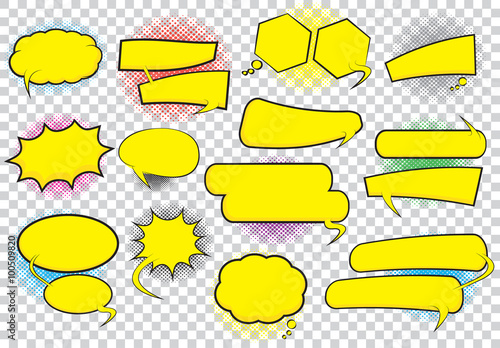 BLANK Comic speech bubbles set