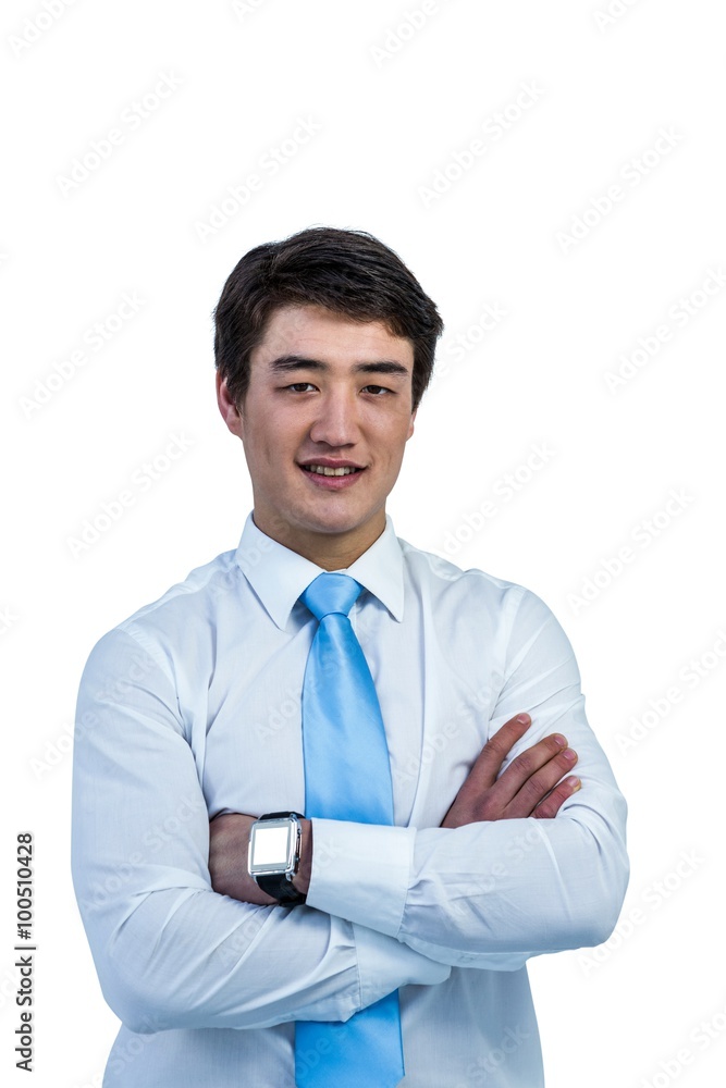 Smiling asian businessman with crossed arms Smiling asian businessman with crossed arms