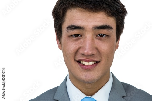 Smiling asian businessman