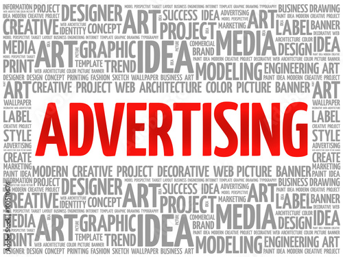 ADVERTISING word cloud, creative business concept background