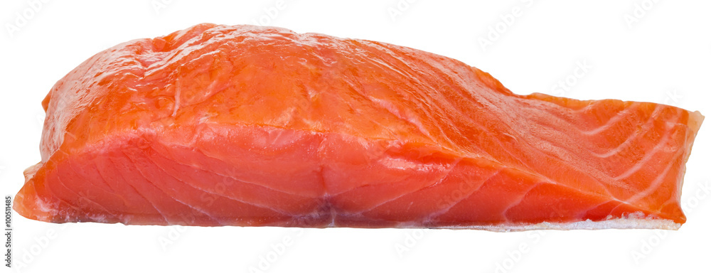 side view of lighty smoked salmon red fish fillet side view of lighty smoked salmon red fish fillet