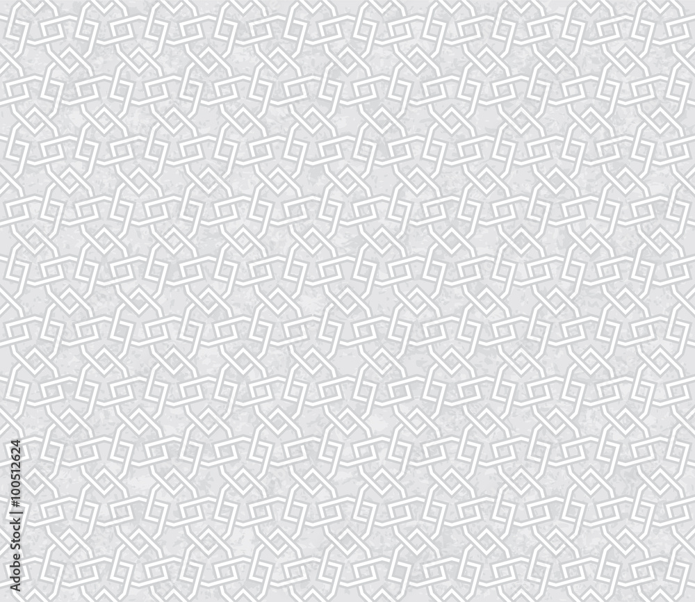 Arabesque Pattern Light Grey Background, Vector Illustration