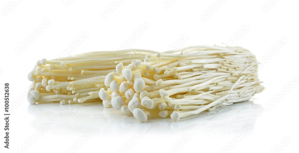 Golden needle mushroom isolated on white background Golden needle mushroom isolated on white background