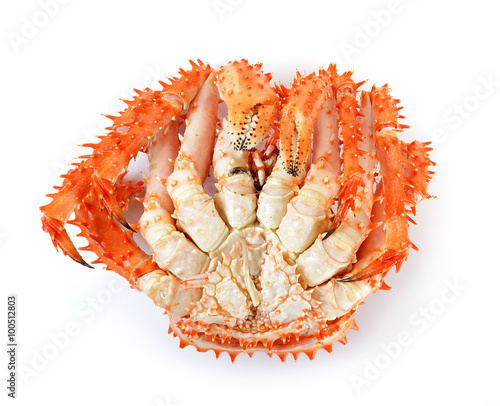 Alaskan king crab in isolated white background