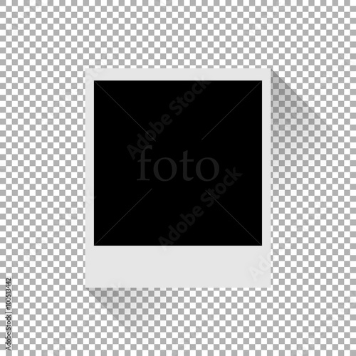 Photo frame with shadow on a plaid background