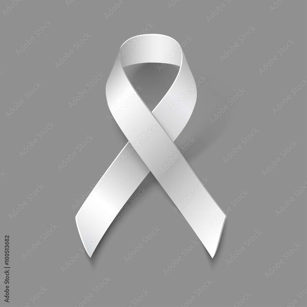 Awareness White Ribbon Symbol Violence Against Women on grey background ...