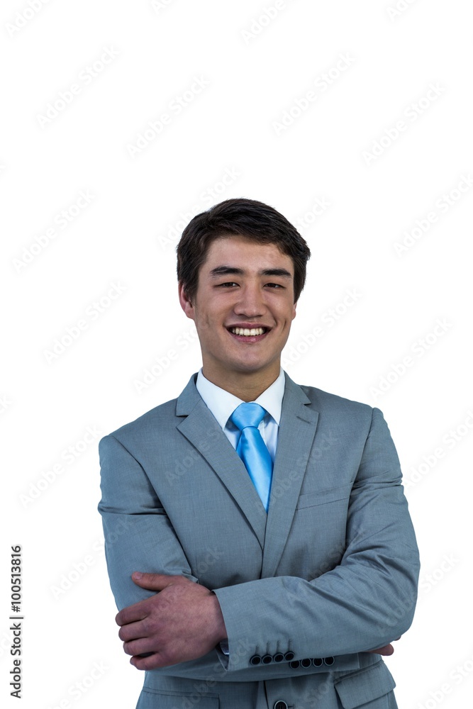 Smiling asian businessman with crossed arms Smiling asian businessman with crossed arms