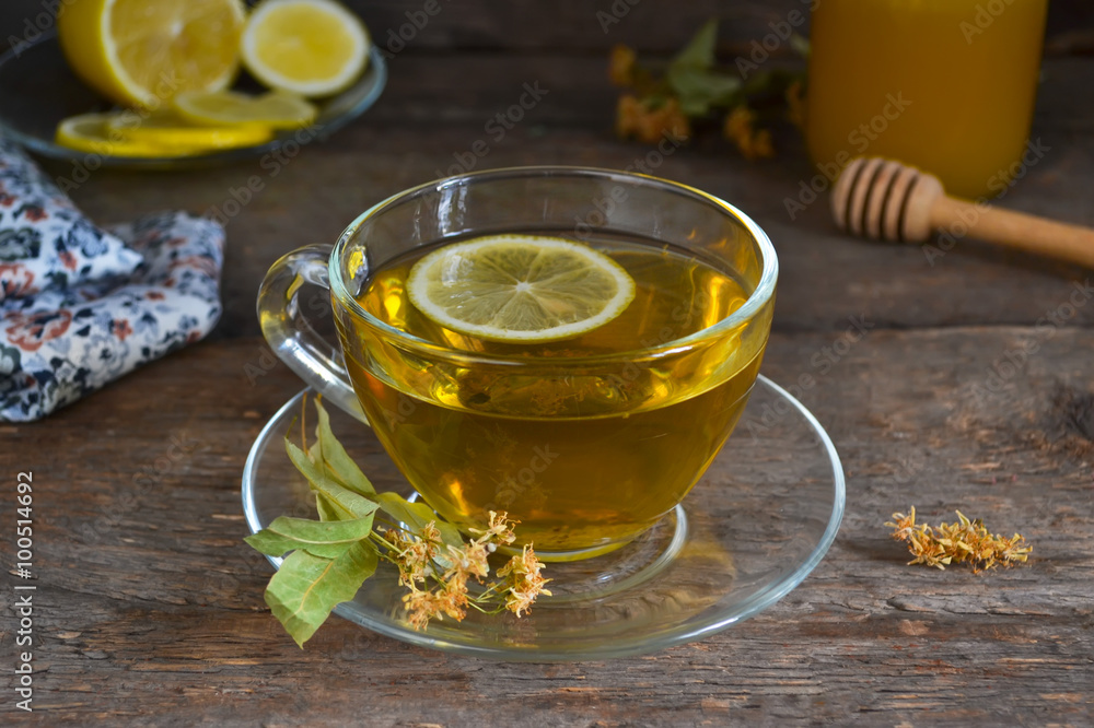 Linden tea with lemon and honey Linden tea with lemon and honey