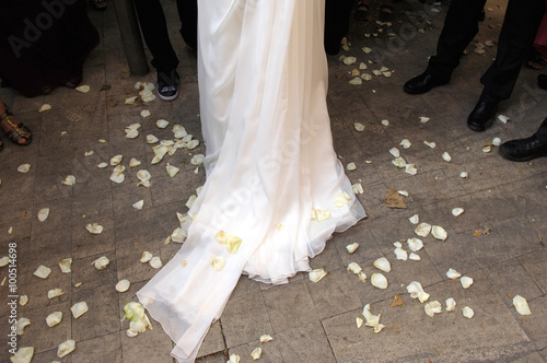 petals and shoes wedding day photo