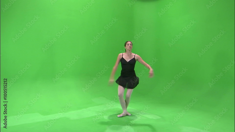 Clip of a ballerina dancing en pointe on a green screen. Clip of a ballerina dancing en pointe on a green screen.