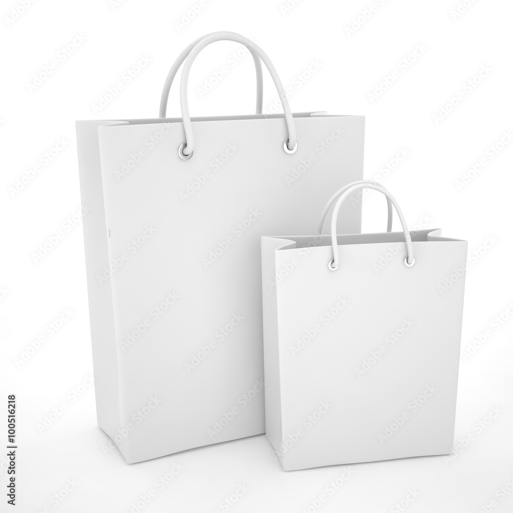 Paper Shopping Bags isolated on white background Paper Shopping Bags isolated on white background