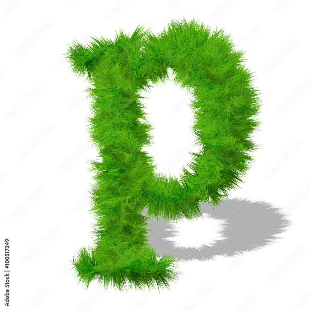 Conceptual green grass 3D font isoalted Conceptual green grass 3D font isoalted