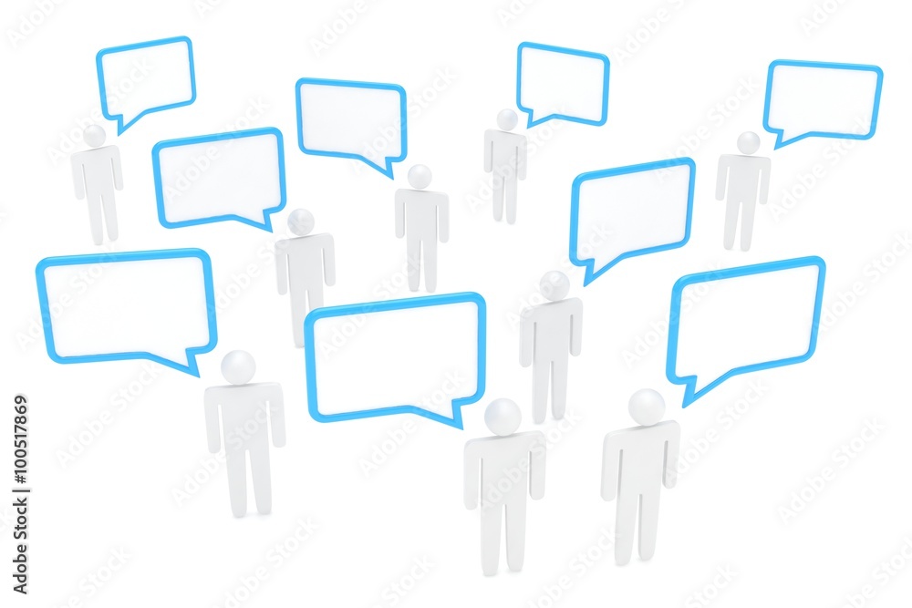 people with talk bubbles isolated over a white background people with talk bubbles isolated over a white background