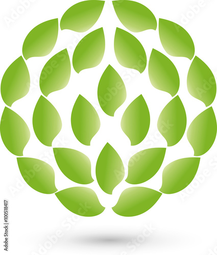 Blätter im Kreis, Logo, Heilpraktiker, Vektor